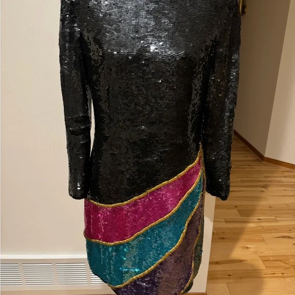 Mob wife glam dress, vintage Scarlet Rage,colorful - Picture 12 of 16